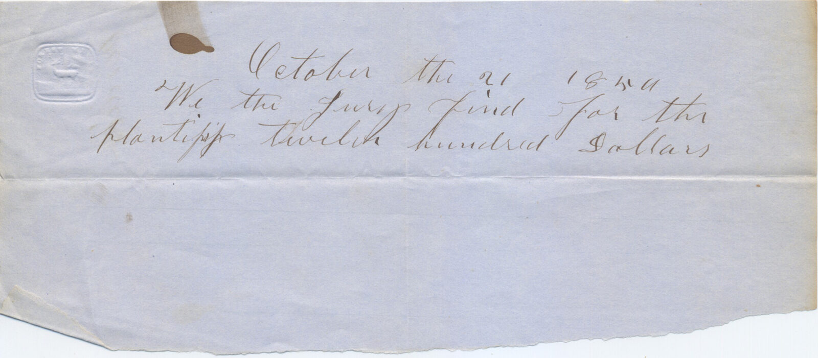 1856 jury verdict for Letitia Carson